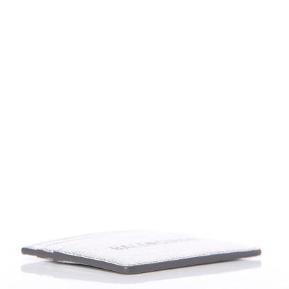 Balenciaga Metallic Goatskin Logo Everyday Multi Card Case Argent Black 4 of 6