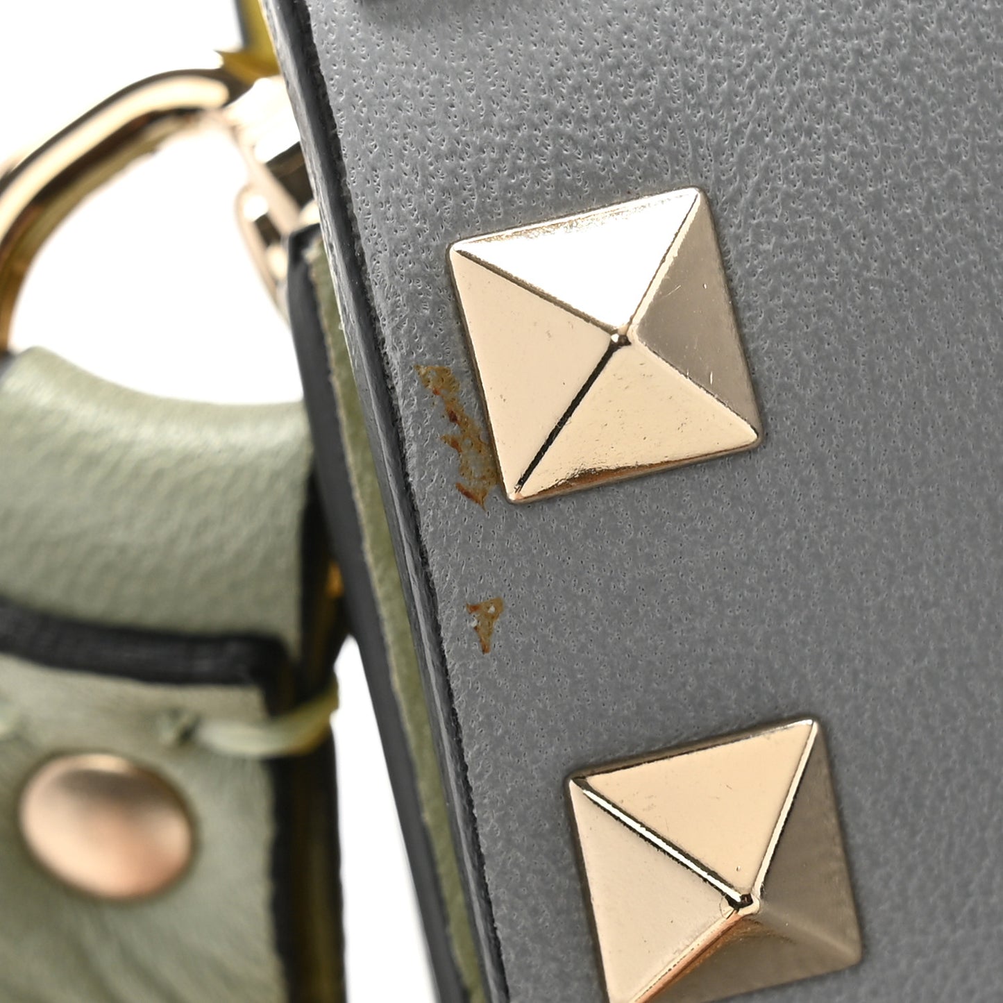 Nappa Watercolor Rockstud Wristlet Clutch Rose Green Yellow Sky