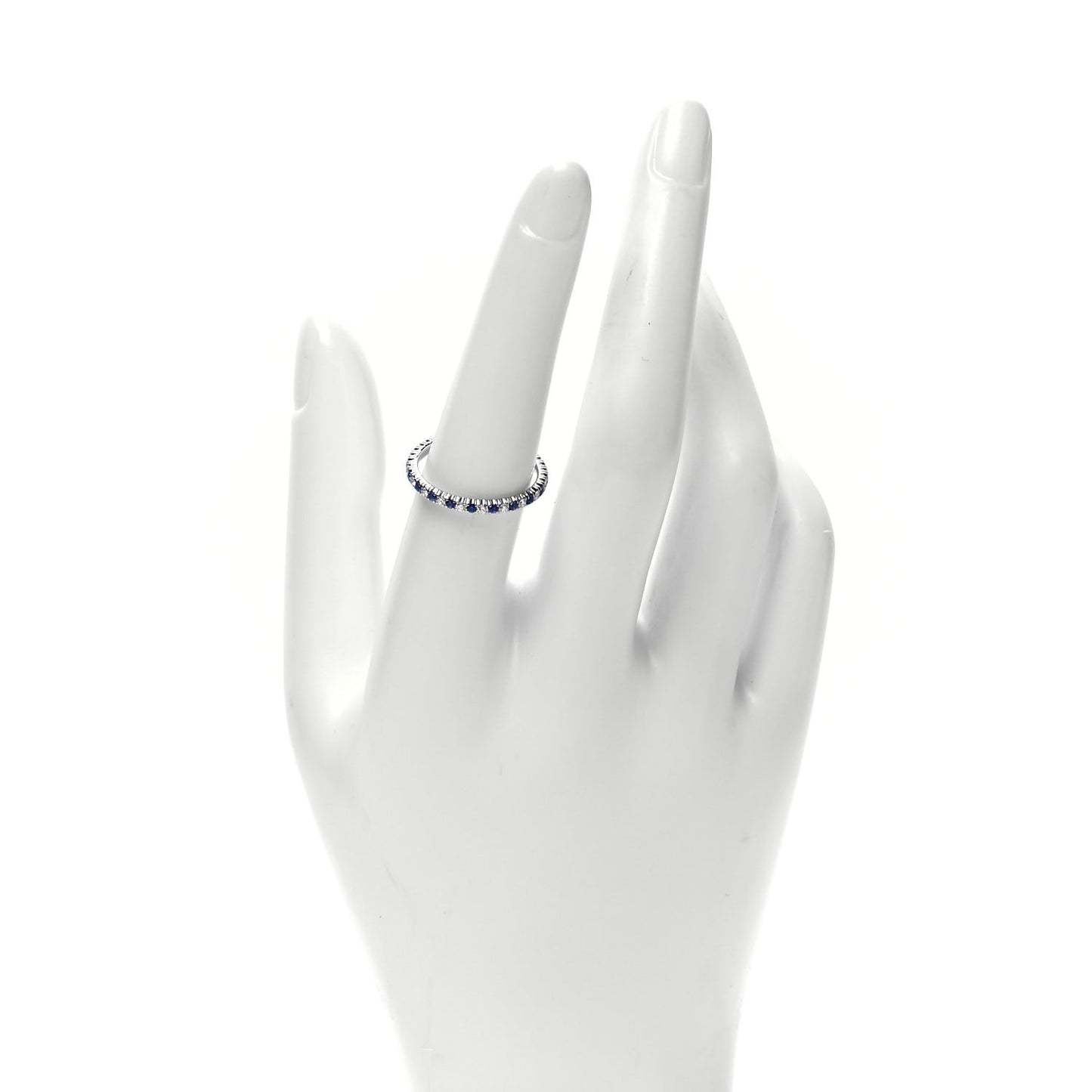 Platinum Diamond Blue Sapphire 2mm Etincelle de Cartier Wedding Band Ring 55 7.25
