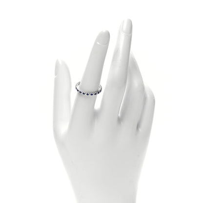 Cartier Platinum Diamond Blue Sapphire 2mm Etincelle de Cartier Wedding Band Ring 55 7.25 2 of 5