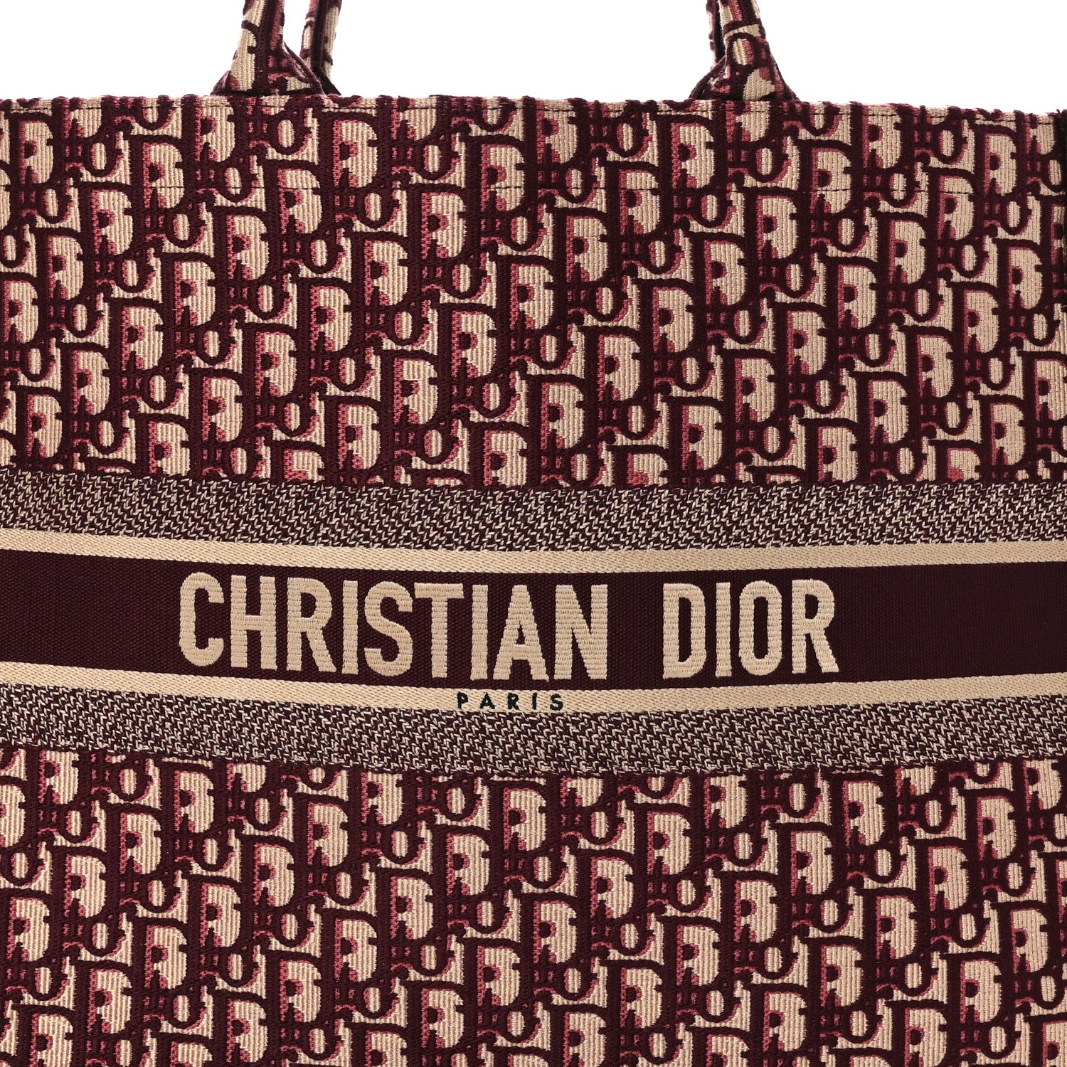 Christian Dior Oblique Large Book Tote Burgundy Multicolor 8 of 10