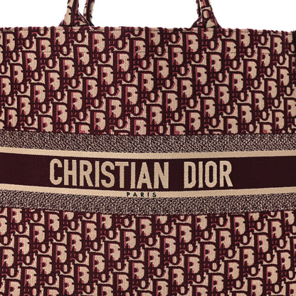 Christian Dior Oblique Large Book Tote Burgundy Multicolor 8 of 10