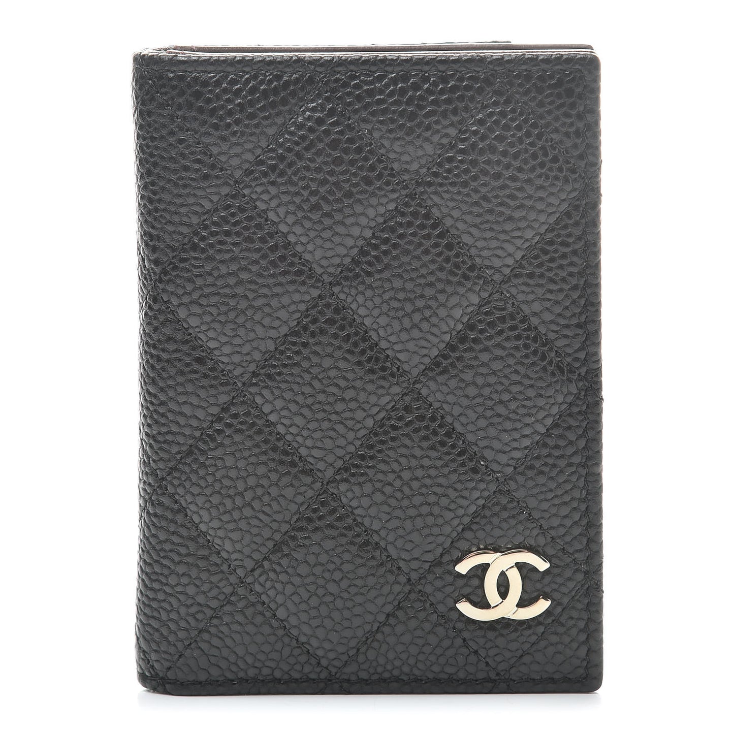 Caviar Quilted Card Holder Wallet Black