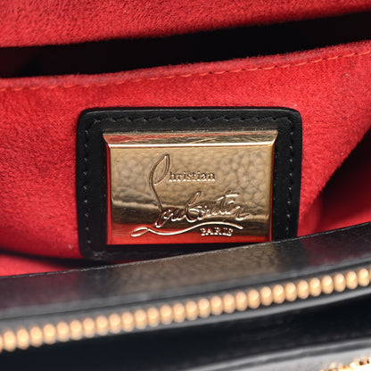 Christian Louboutin Calfskin Spikes Loubinthesky Large Triloubi Shoulder Bag Black 8 of 18