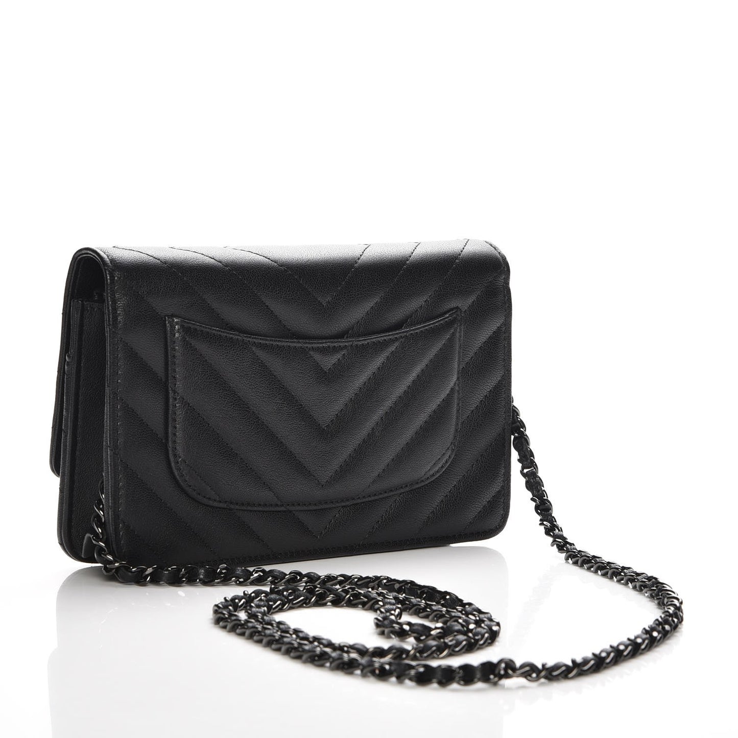 Sheepskin Chevron Reissue Wallet On Chain WOC So Black