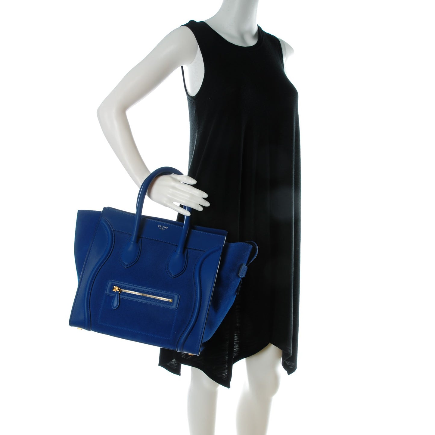 Smooth Calfskin Suede Mini Luggage Royal Blue