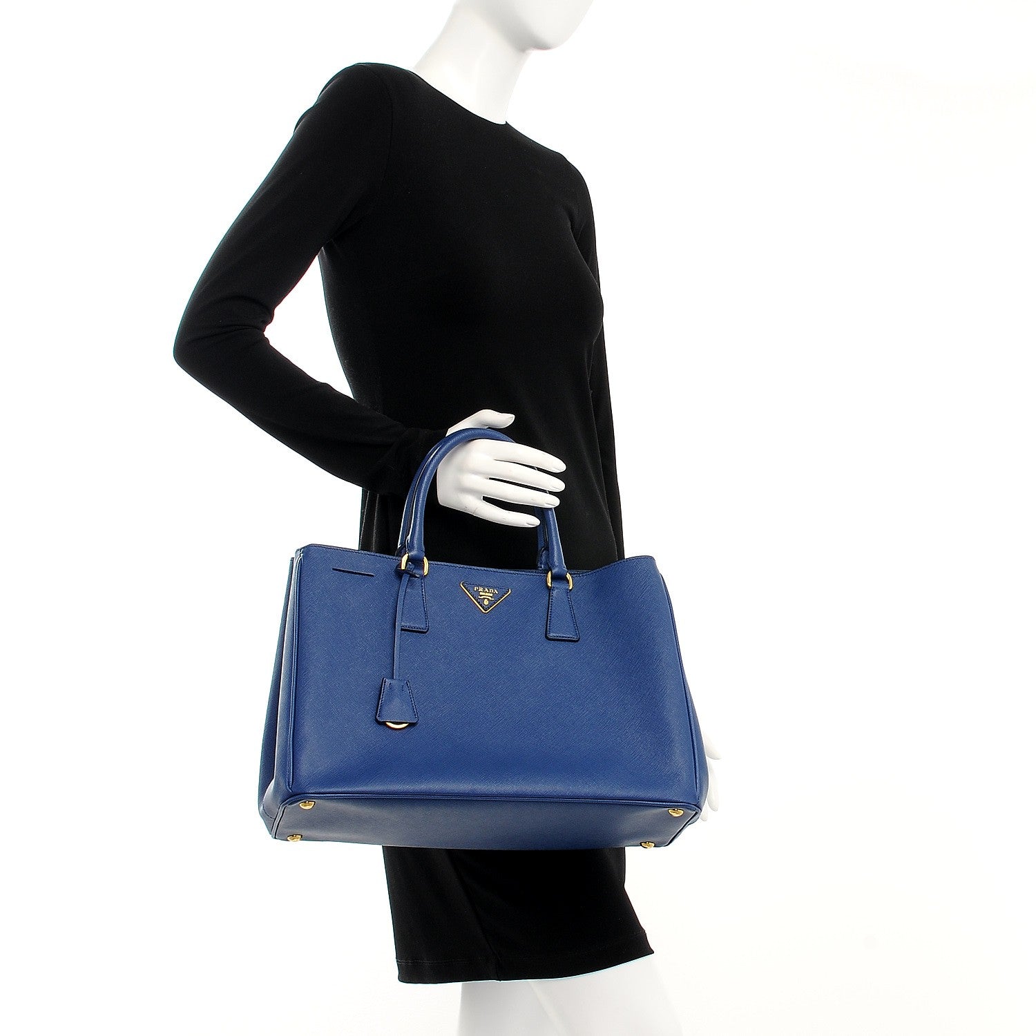 Prada Saffiano Lux Medium Tote Bluette 2 of 7
