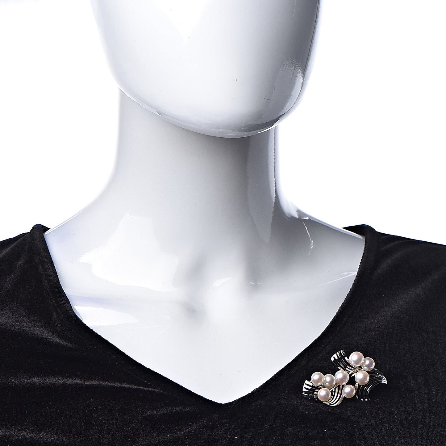 14K White Gold Akoya Pearl 7.5-8.5mm Brooch Pin