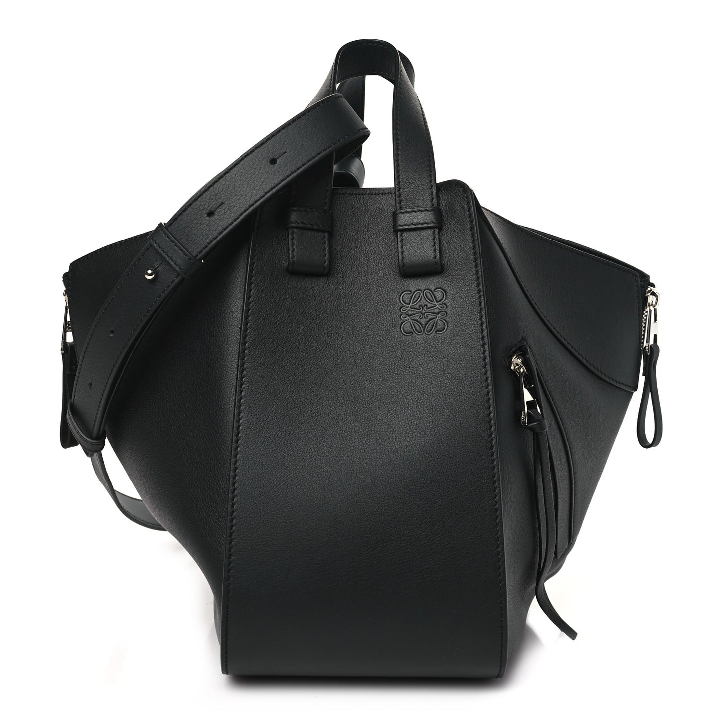 Calfskin Small Hammock Shoulder Bag Black