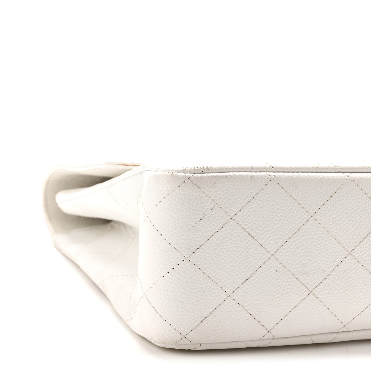 Caviar Quilted Jumbo Single Flap White