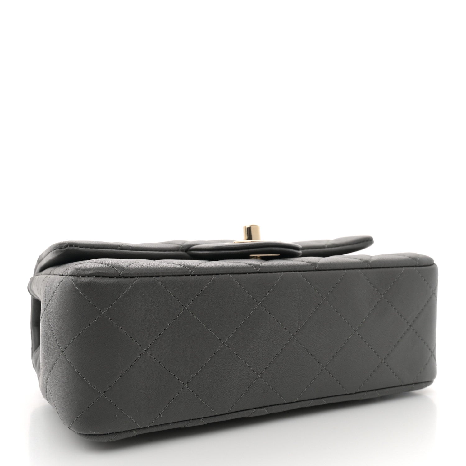 Chanel Lambskin Quilted Mini Rectangular Flap Dark Grey 4 of 11