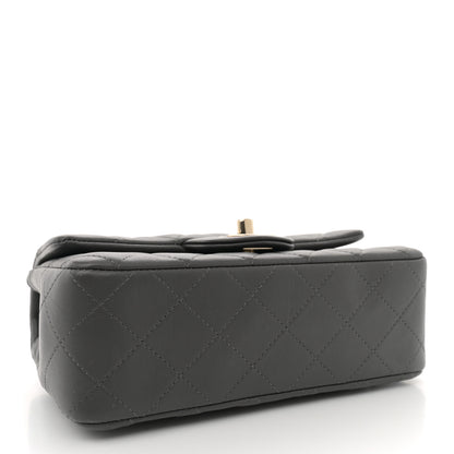 Chanel Lambskin Quilted Mini Rectangular Flap Dark Grey 4 of 11