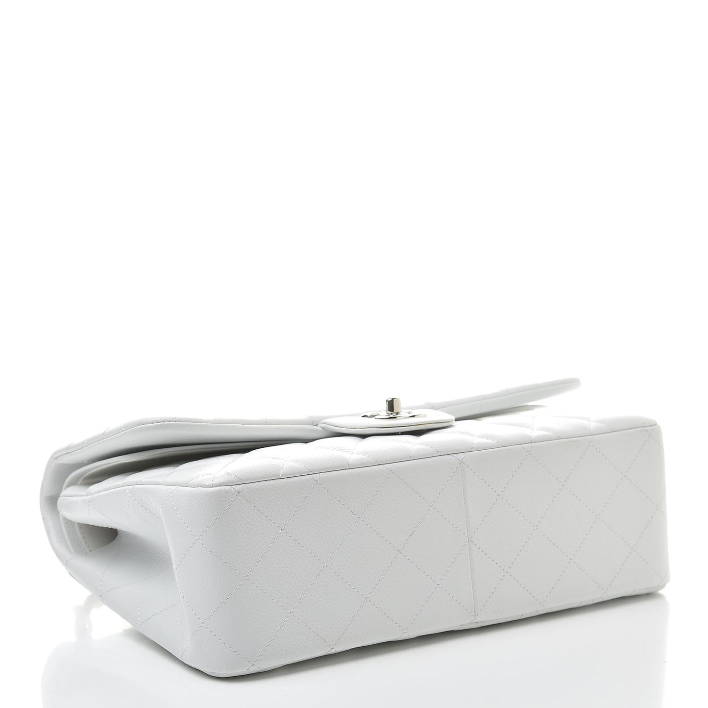 Caviar Quilted Jumbo Double Flap White