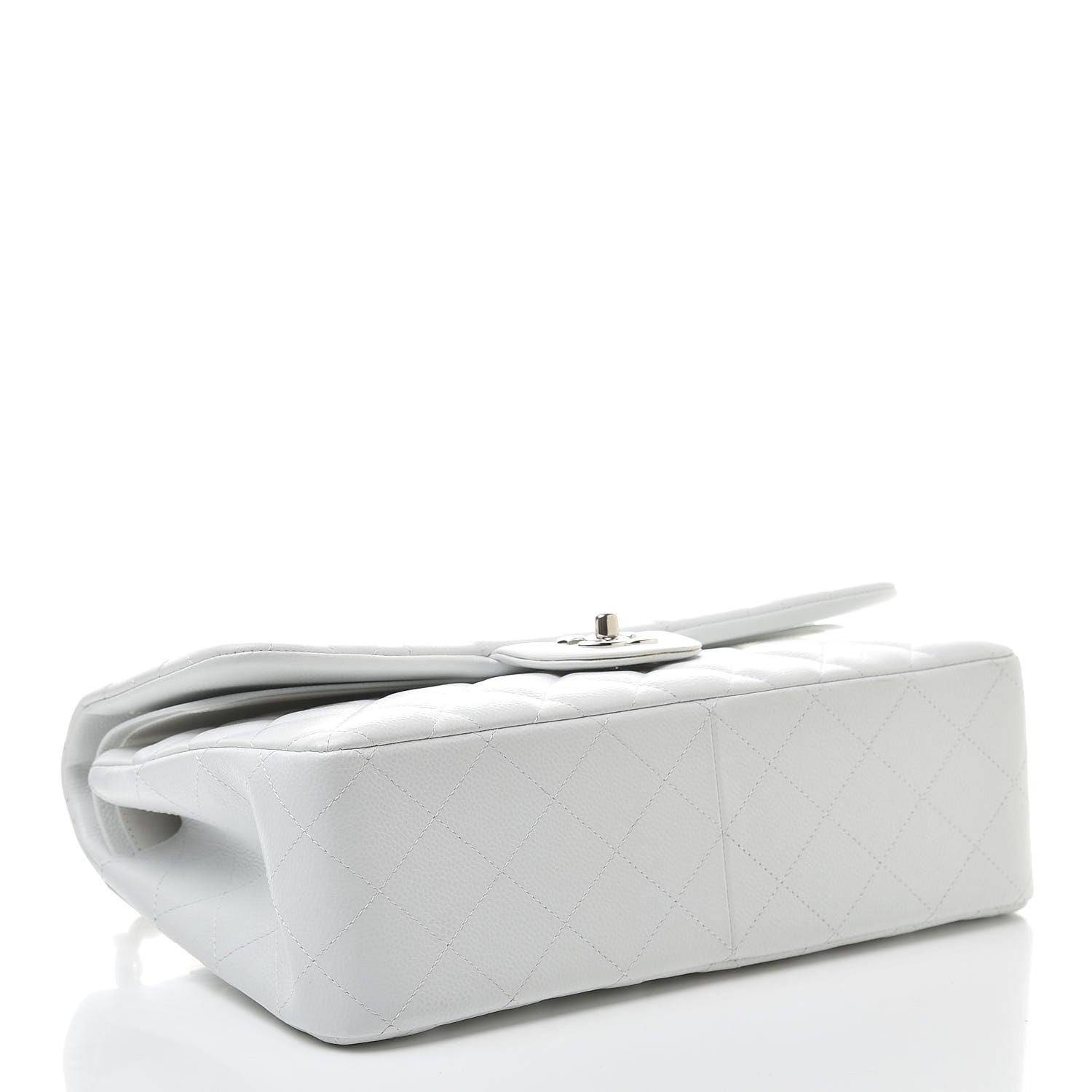 Chanel Caviar Quilted Jumbo Double Flap White 4 of 13