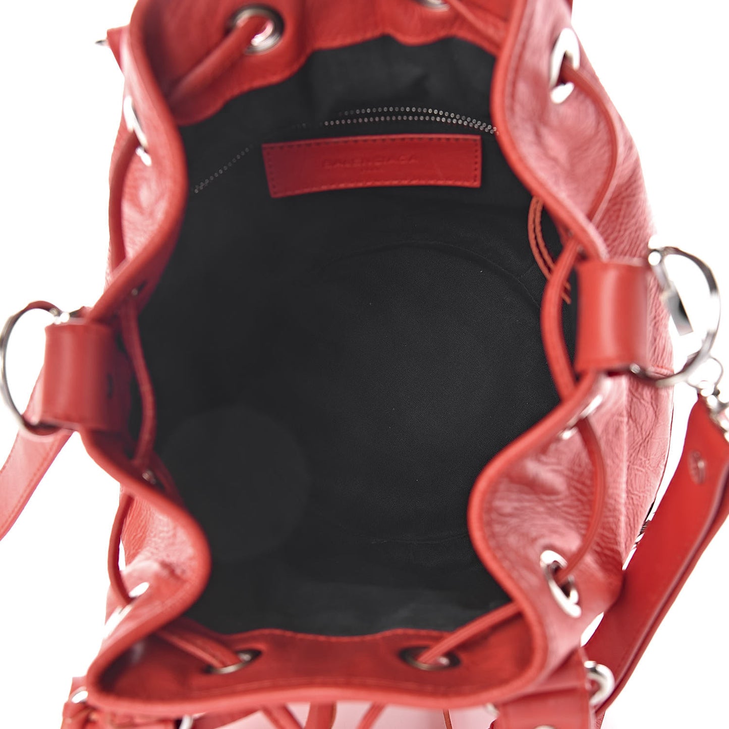 Matte Goatskin Rubber Covered Classic Hardware Mini Pompon Rouge Coquelicot Rouge Braise