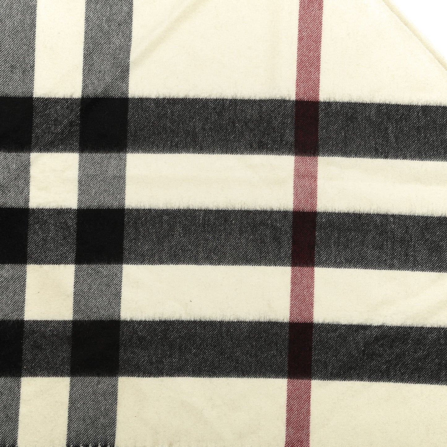 Cashmere Giant House Check Cape Scarf White