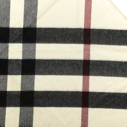 Burberry Cashmere Giant House Check Cape Scarf White 3 of 4