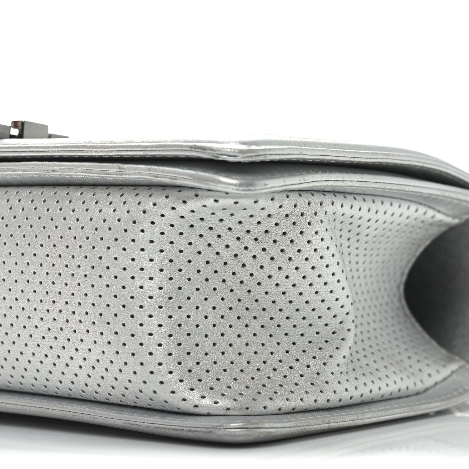 Chanel Metallic Lambskin Perforated Quilted Medium Boy Flap Argent 10 of 10