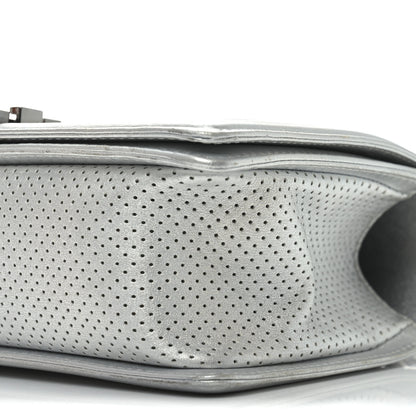 Chanel Metallic Lambskin Perforated Quilted Medium Boy Flap Argent 10 of 10