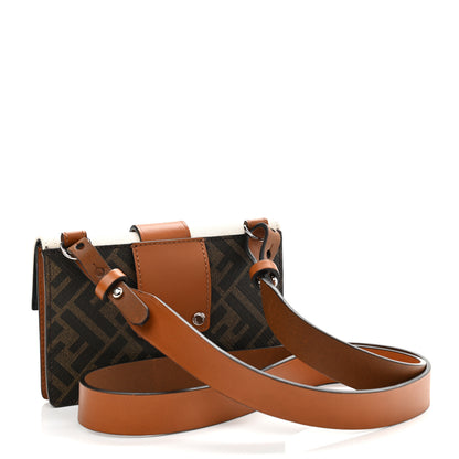 Fendi Glazed Fabric Cotton Vitello King Aura FF 1974 Baguette Belt Pouch Tobacco Moro Grezzo Cuoio 3 of 10