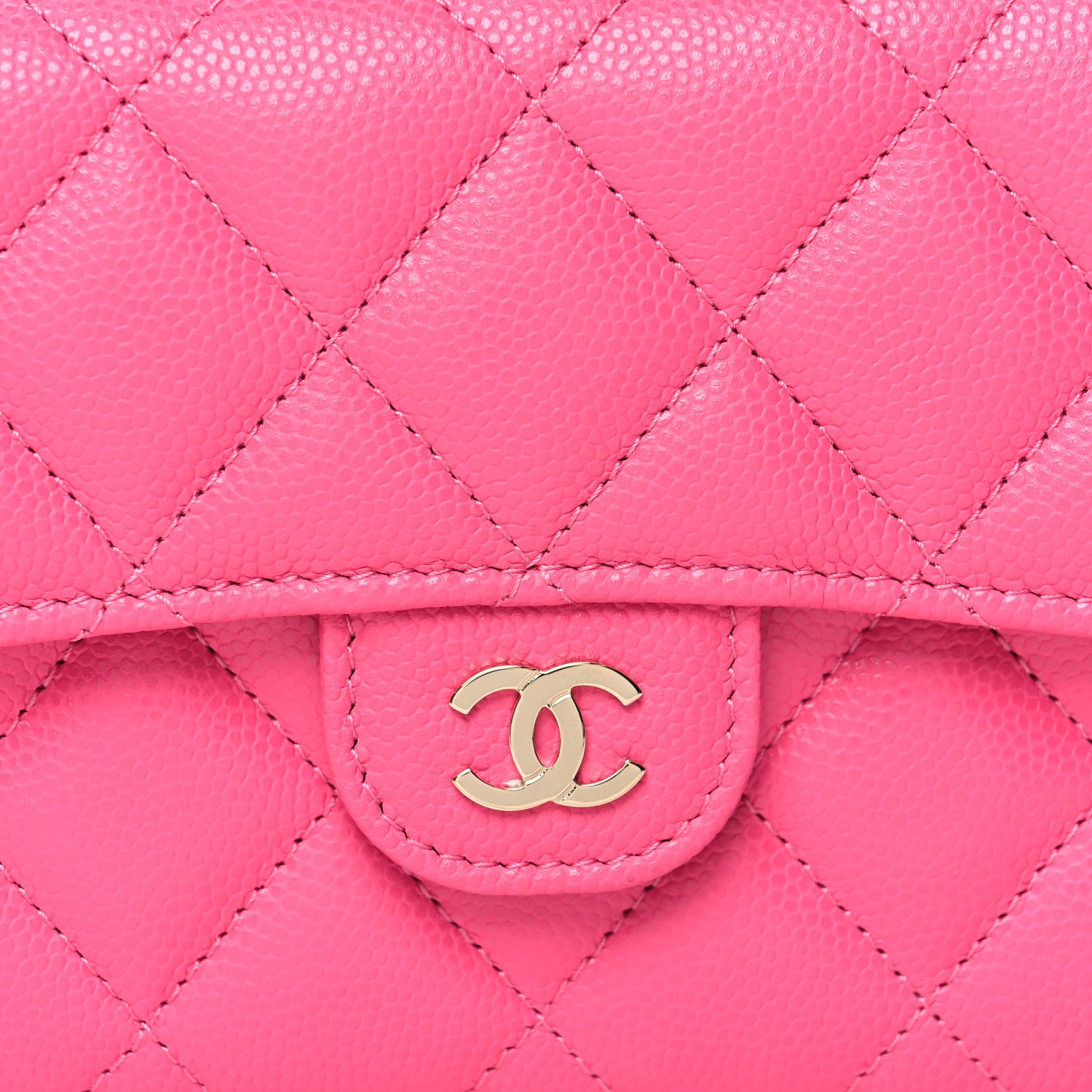 Chanel Caviar Quilted Medium Flap Wallet Pink 10 of 10