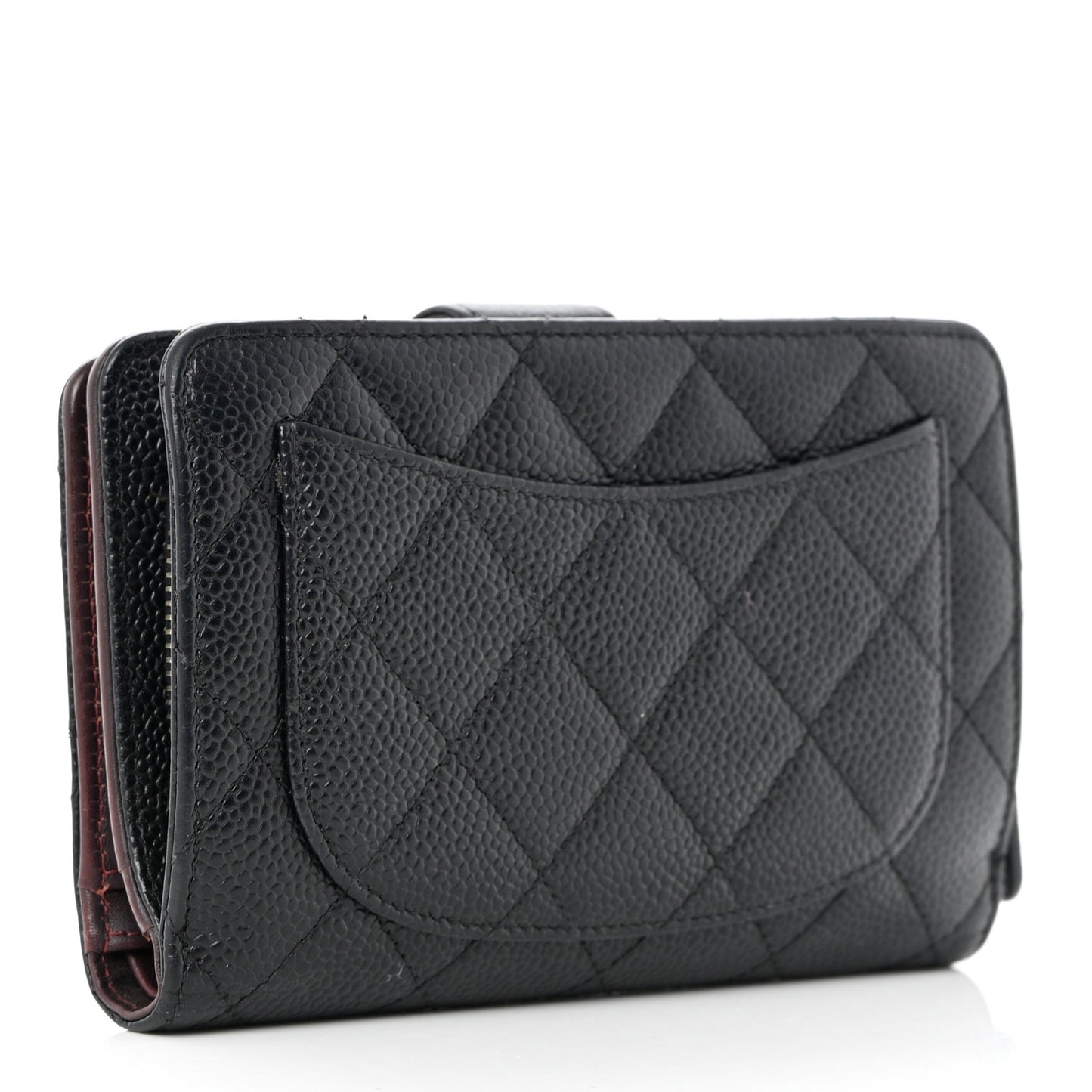 Caviar Quilted CC French Wallet Black