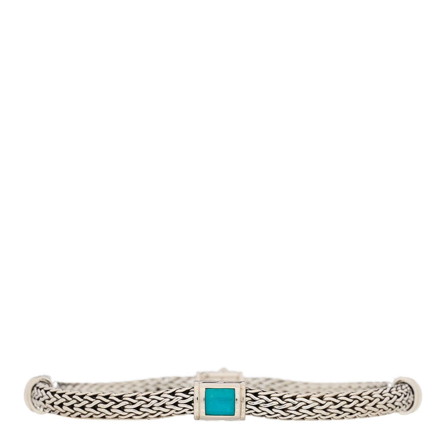 John Hardy Sterling Silver Turquoise 4 station Classic Chain Bracelet 1 of 5