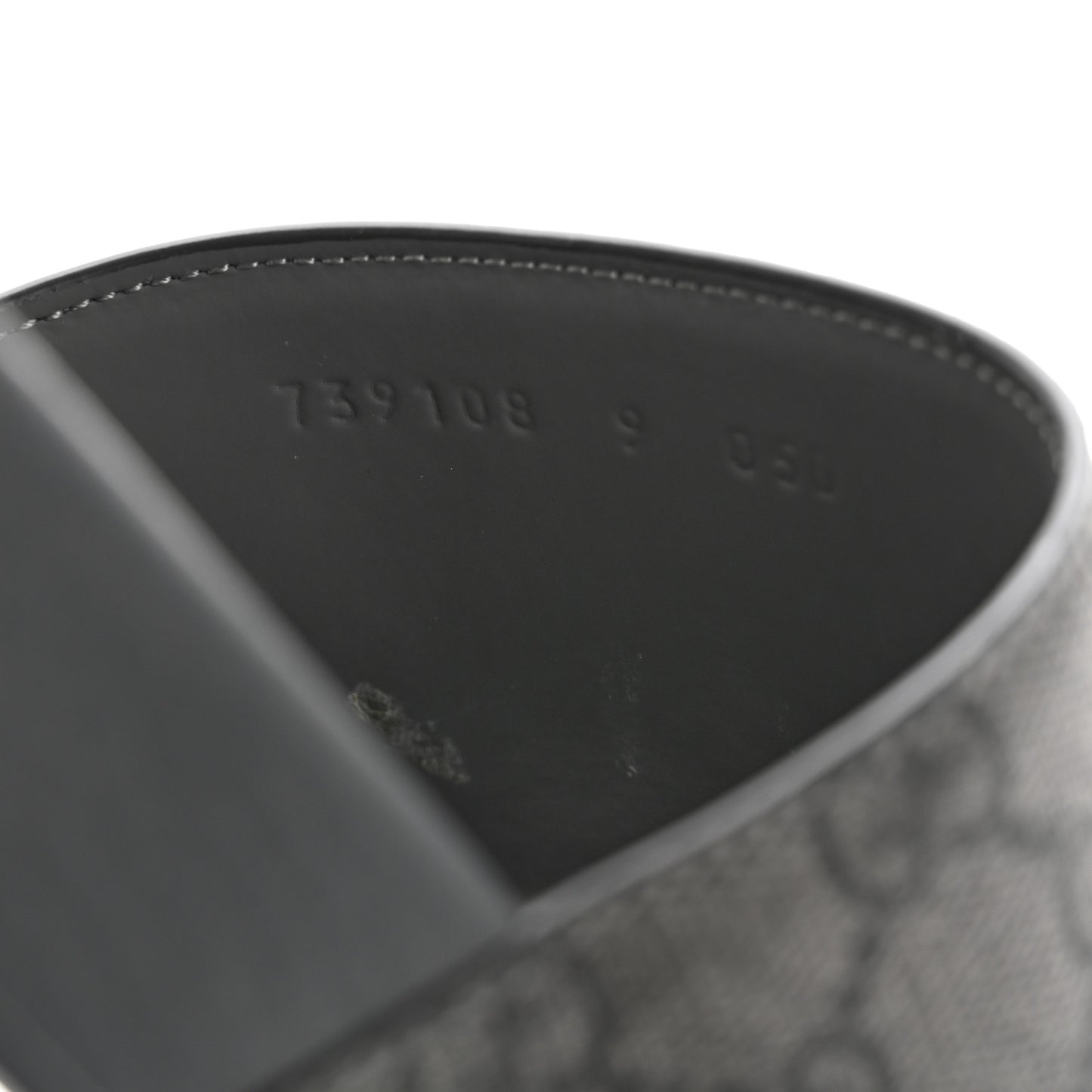 GG Supreme Monogram Mens Slide Sandals 9 Grey Black