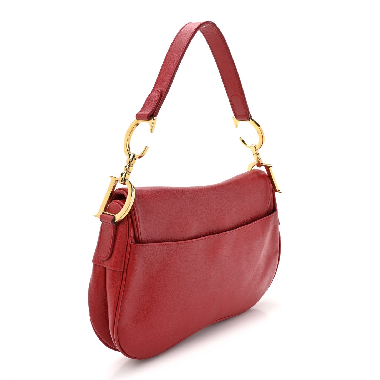 Calfskin Double Saddle Bag Red