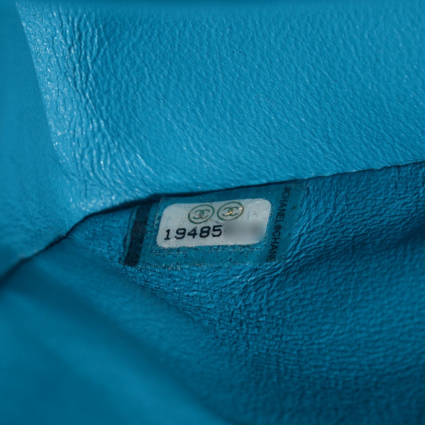 Patent Calfskin Quilted Medium Double Flap Turquoise