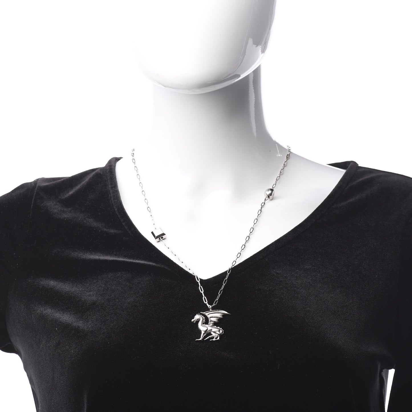 Palladium Talismans Dragon Aile Pendant Necklace