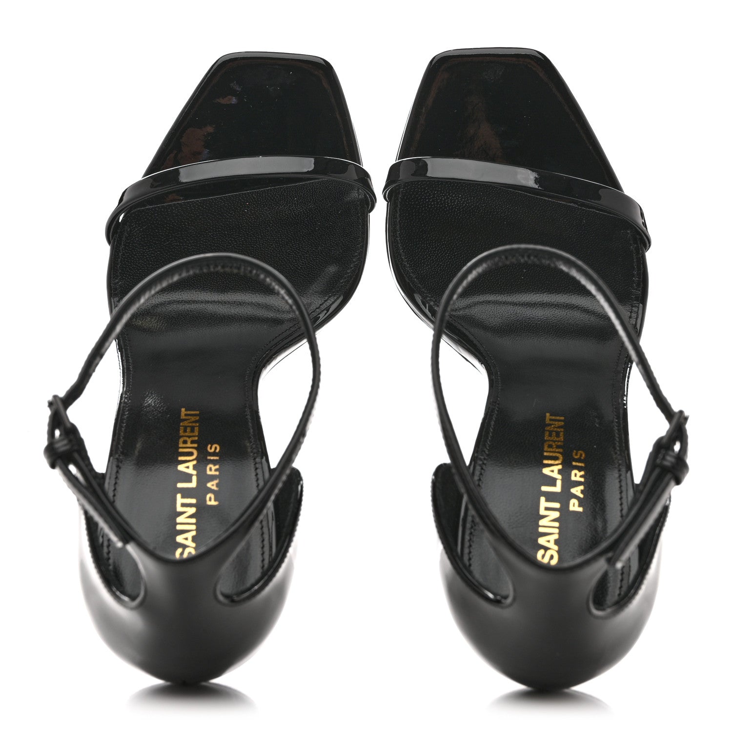 Saint Laurent Patent Calfskin Opyum 110 Sandals 35.5 Black 2 of 10