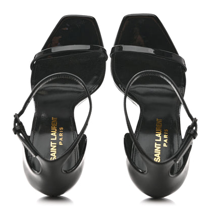 Saint Laurent Patent Calfskin Opyum 110 Sandals 35.5 Black 2 of 10