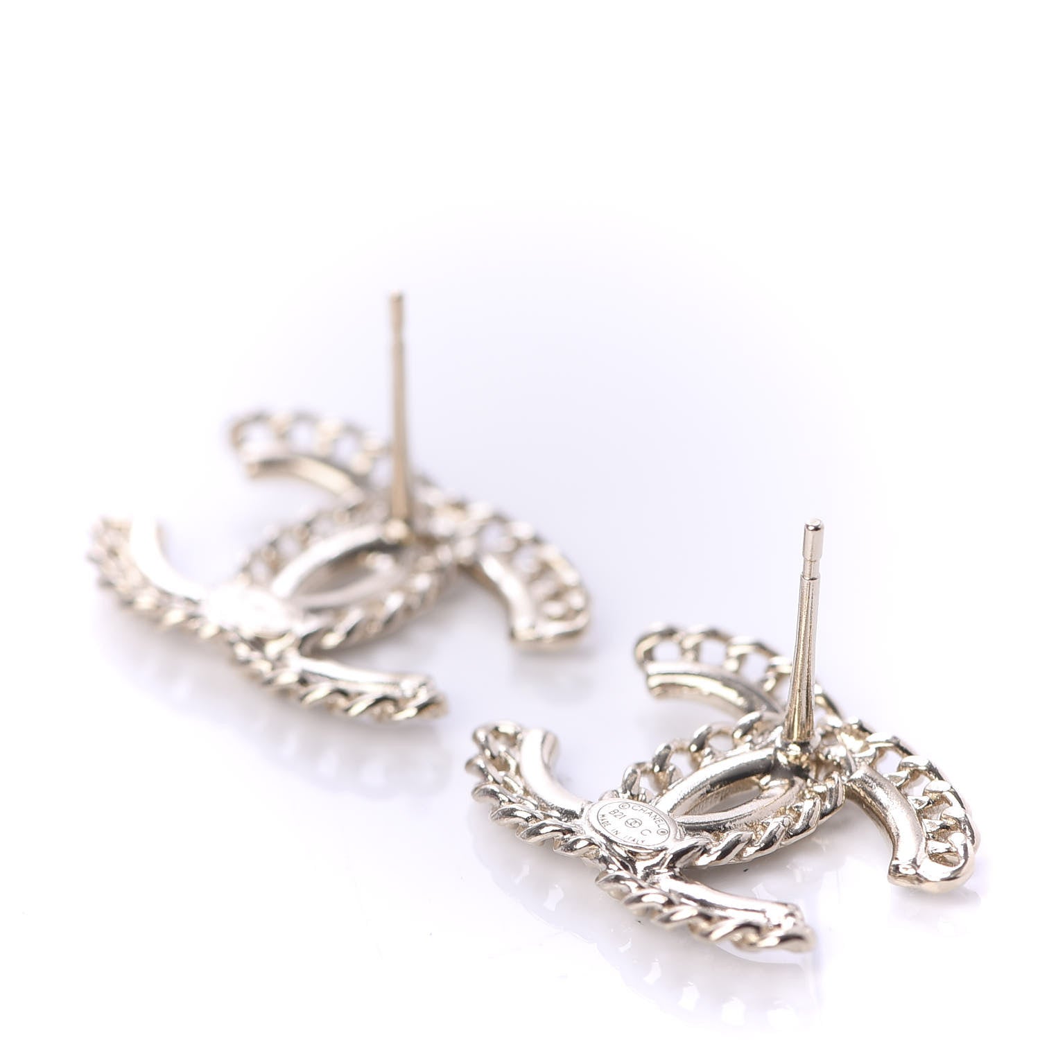 Chanel Crystal Chain CC Earrings Gold 3 of 5