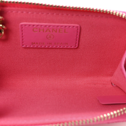 Chanel Caviar Quilted Zipped Key Holder Case Pink 5 of 7