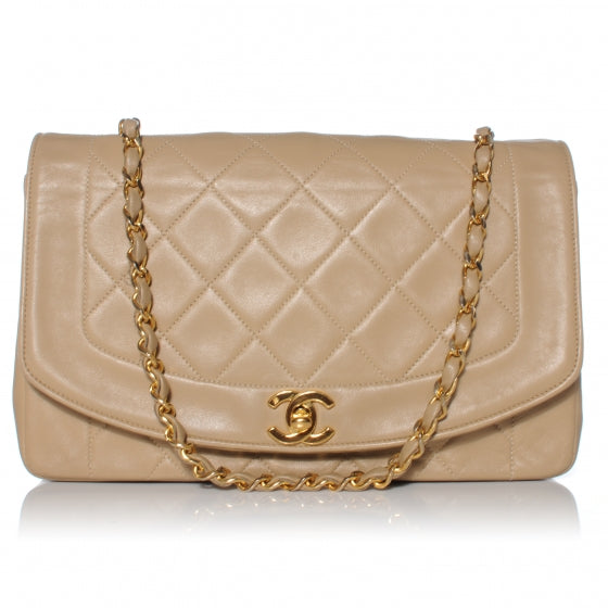 Lambskin Medium Single Flap Beige