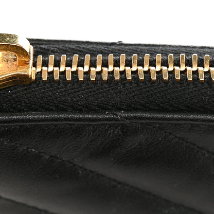 Saint Laurent Calfskin Matelasse Chevron Monogram A5 Wristlet Black 8 of 9