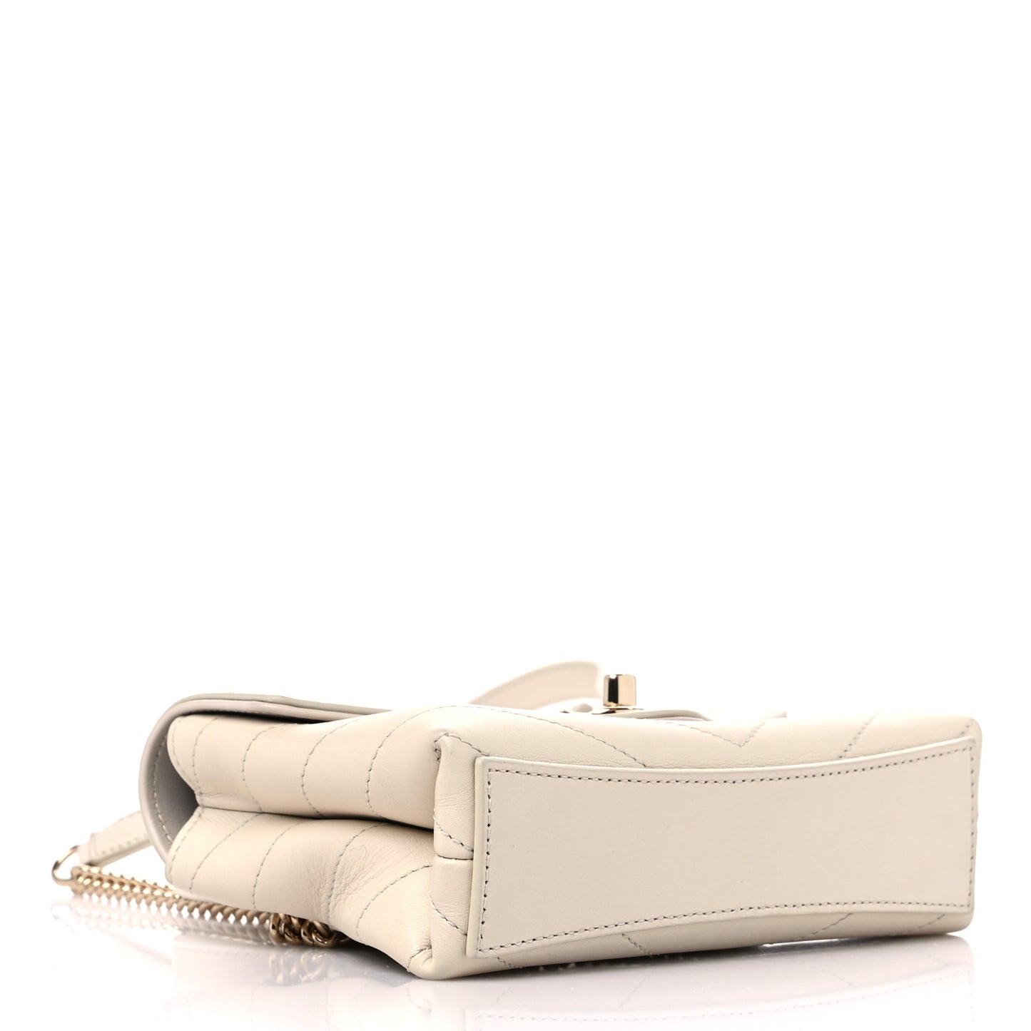 Calfskin Chevron Stitched Coco Waist Bag Ivory