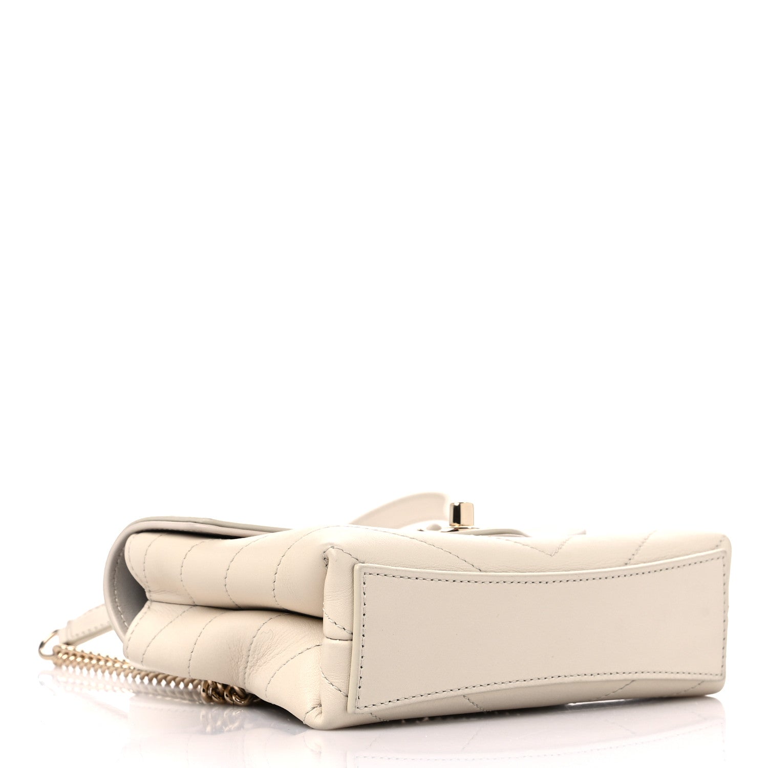 Chanel Calfskin Chevron Stitched Coco Waist Bag Ivory 4 of 18