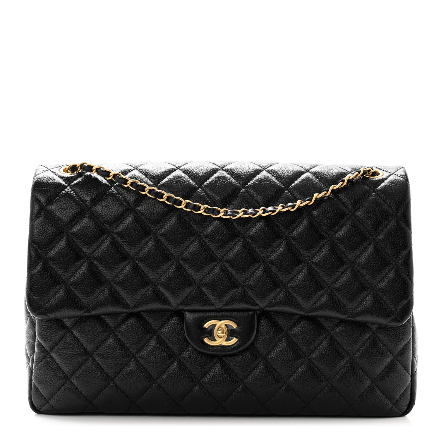 Chanel Grained Calfskin Quilted XXL Travel Flap Bag Black 1 of 10