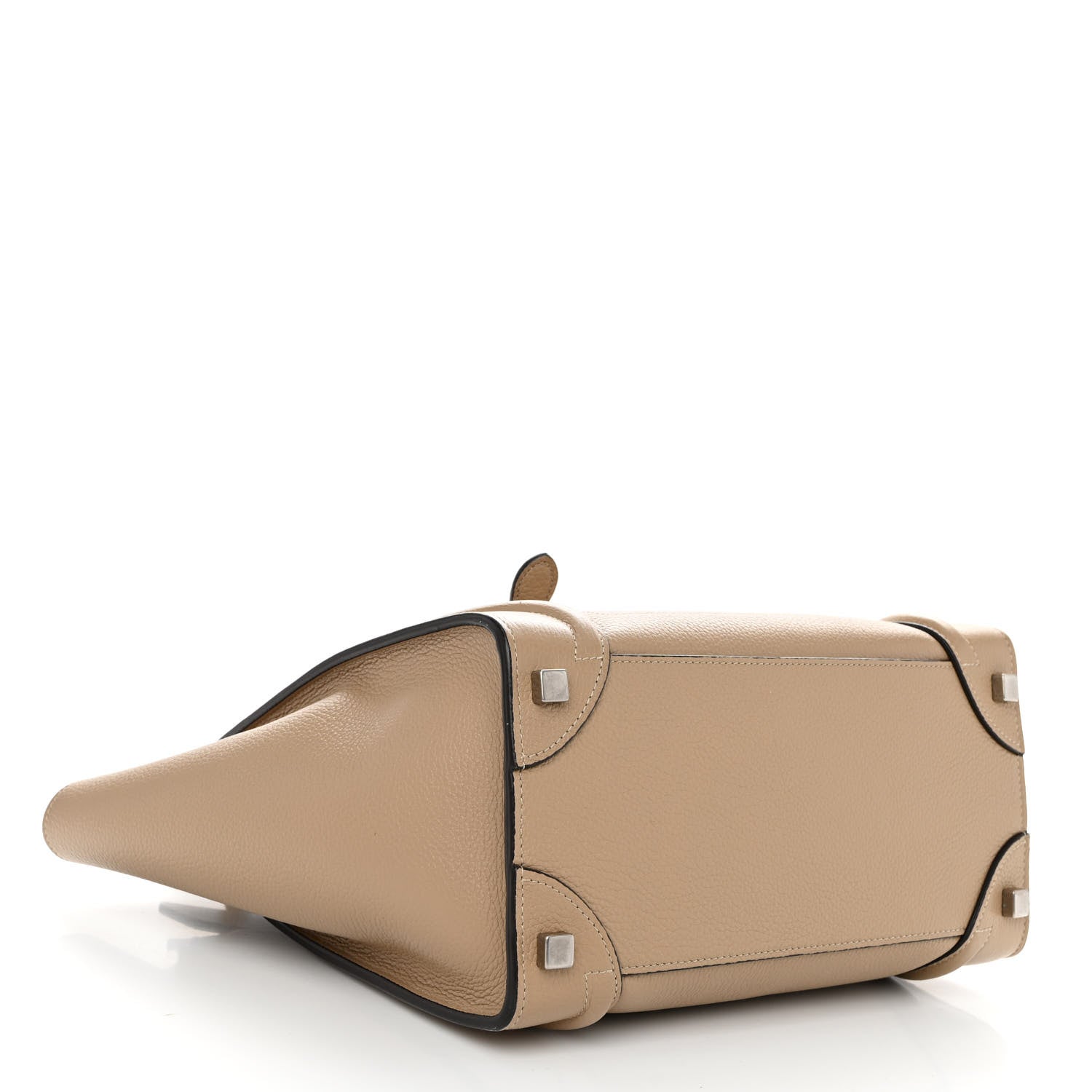 Celine Drummed Calfskin Micro Luggage Dune 4 of 10