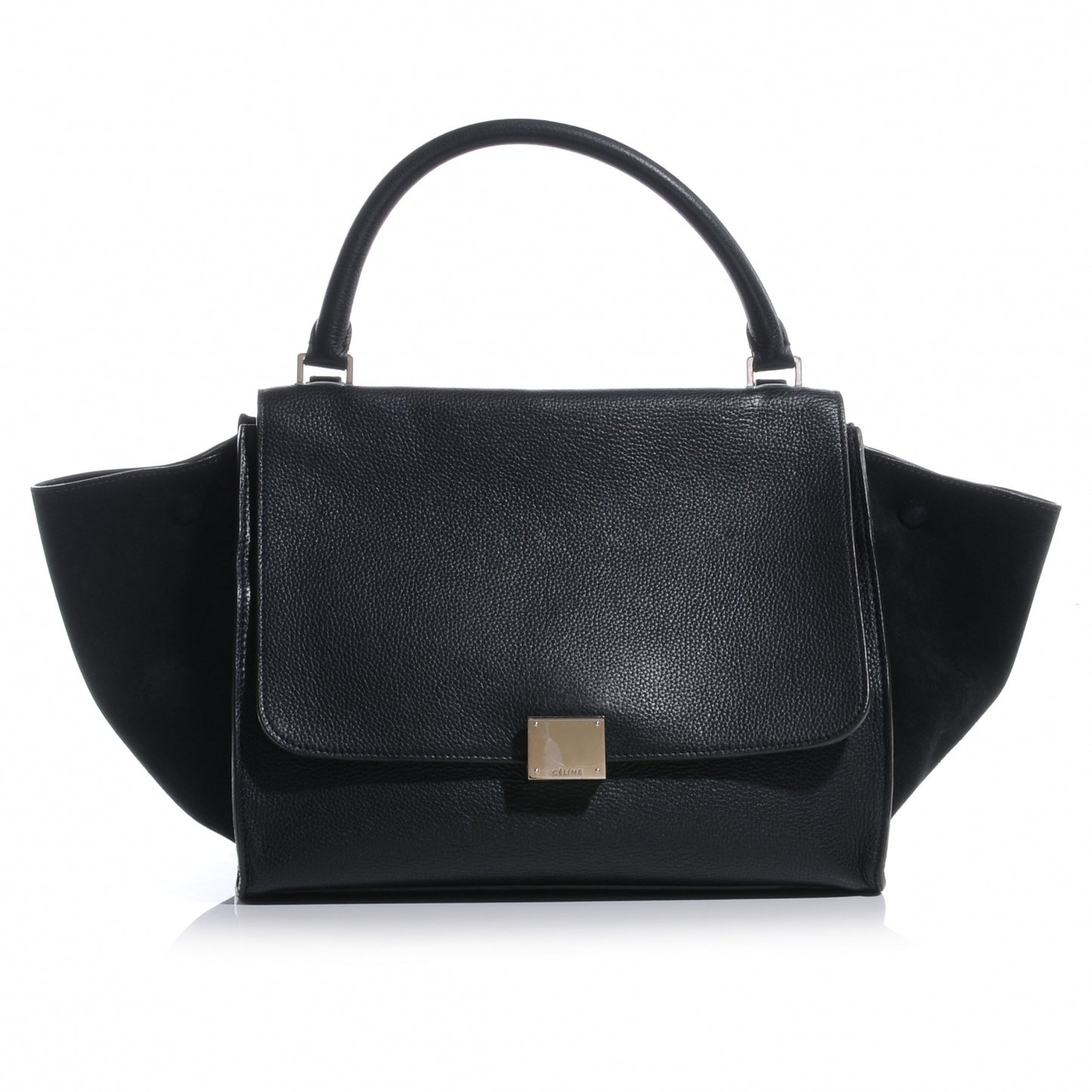 Drummed Leather Suede Trapeze Black
