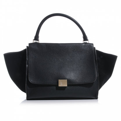 Celine Drummed Leather Suede Trapeze Black 1 of 7