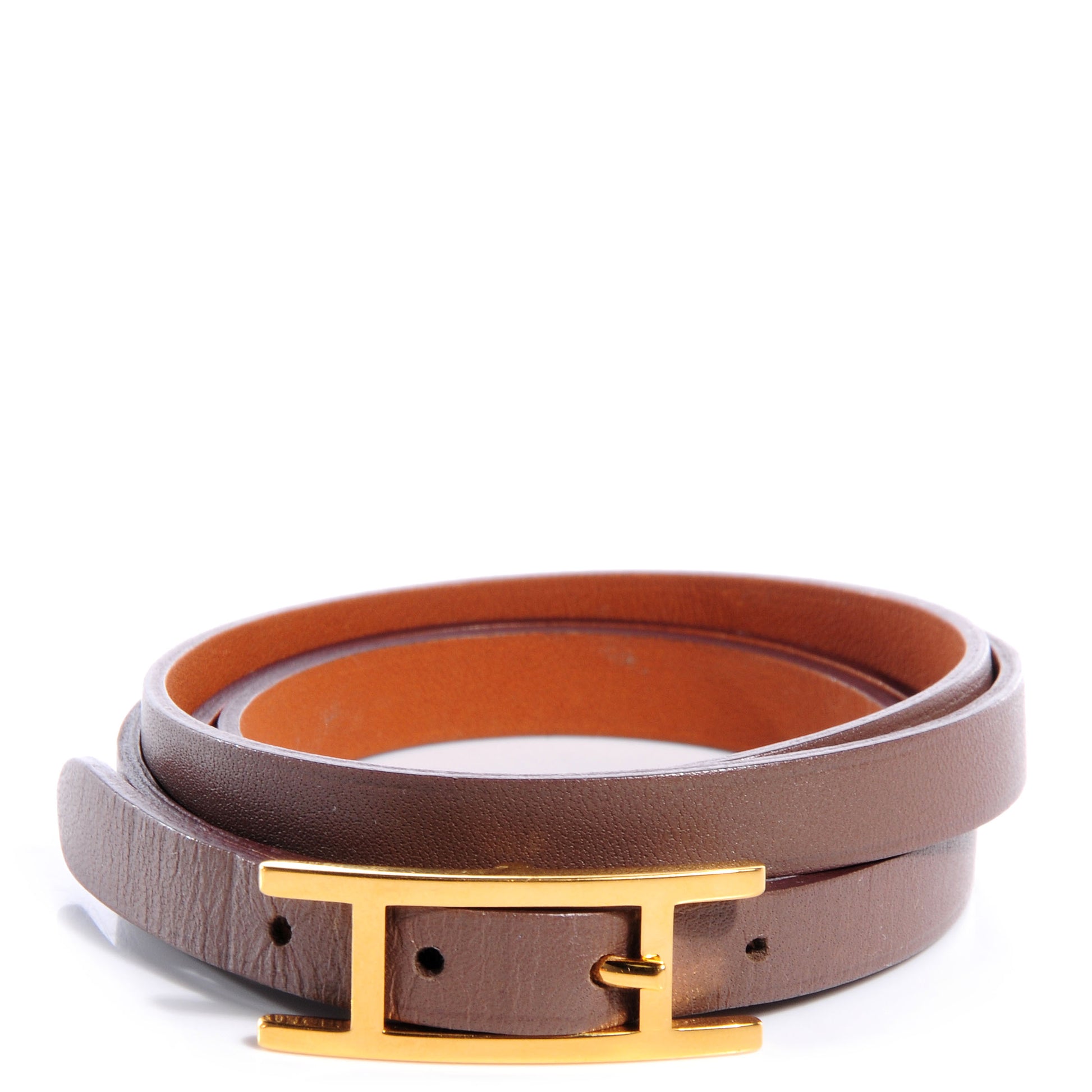 Hermes Swift Hapi 3 MM Triple Tour Bracelet Medium Etoupe 1 of 7