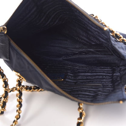 Prada Tessuto Nylon Quilted Shoulder Bag Blue 5 of 9