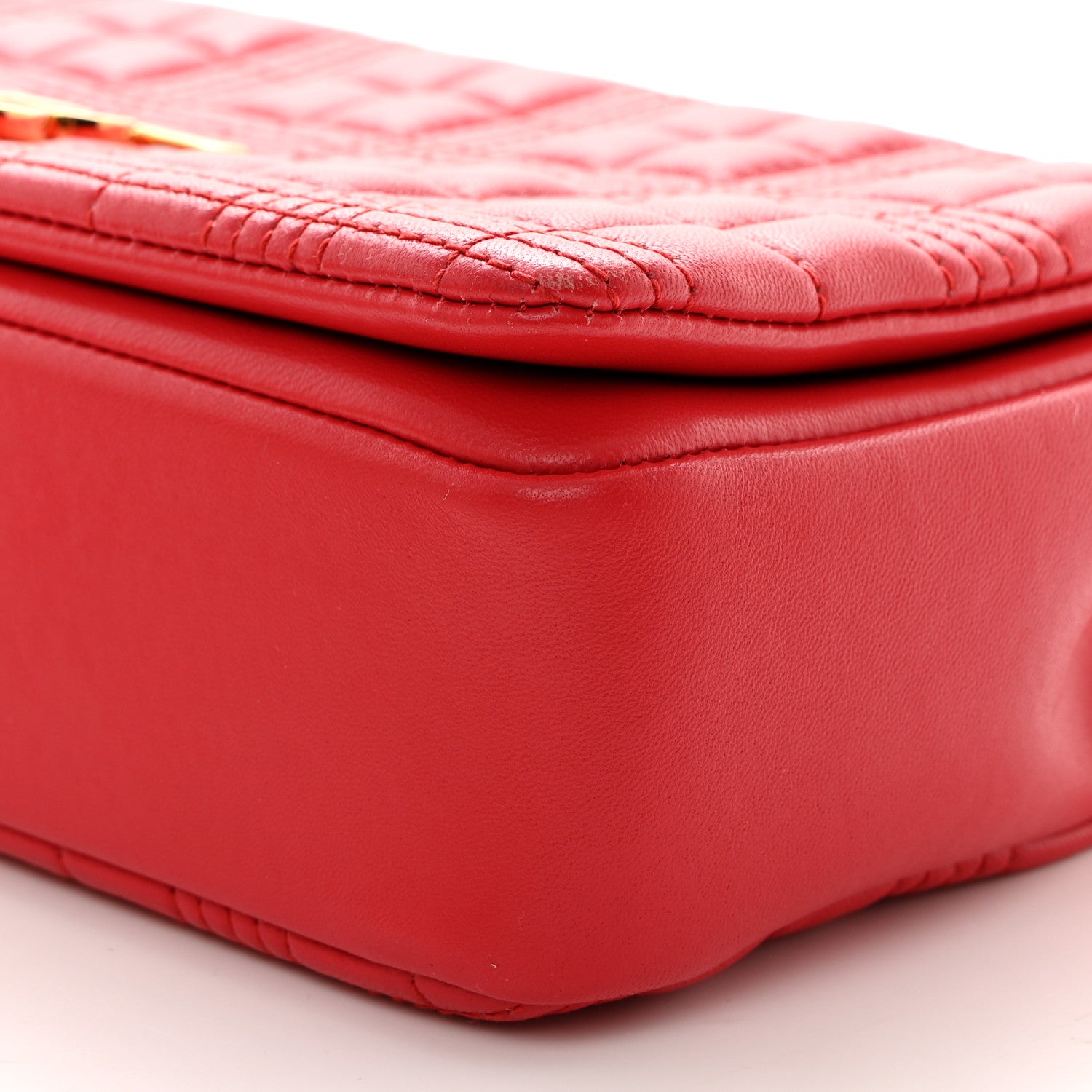 Burberry Lambskin Quilted Small Lola Bag Bright Red 10 of 10