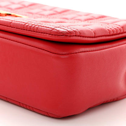 Burberry Lambskin Quilted Small Lola Bag Bright Red 10 of 10