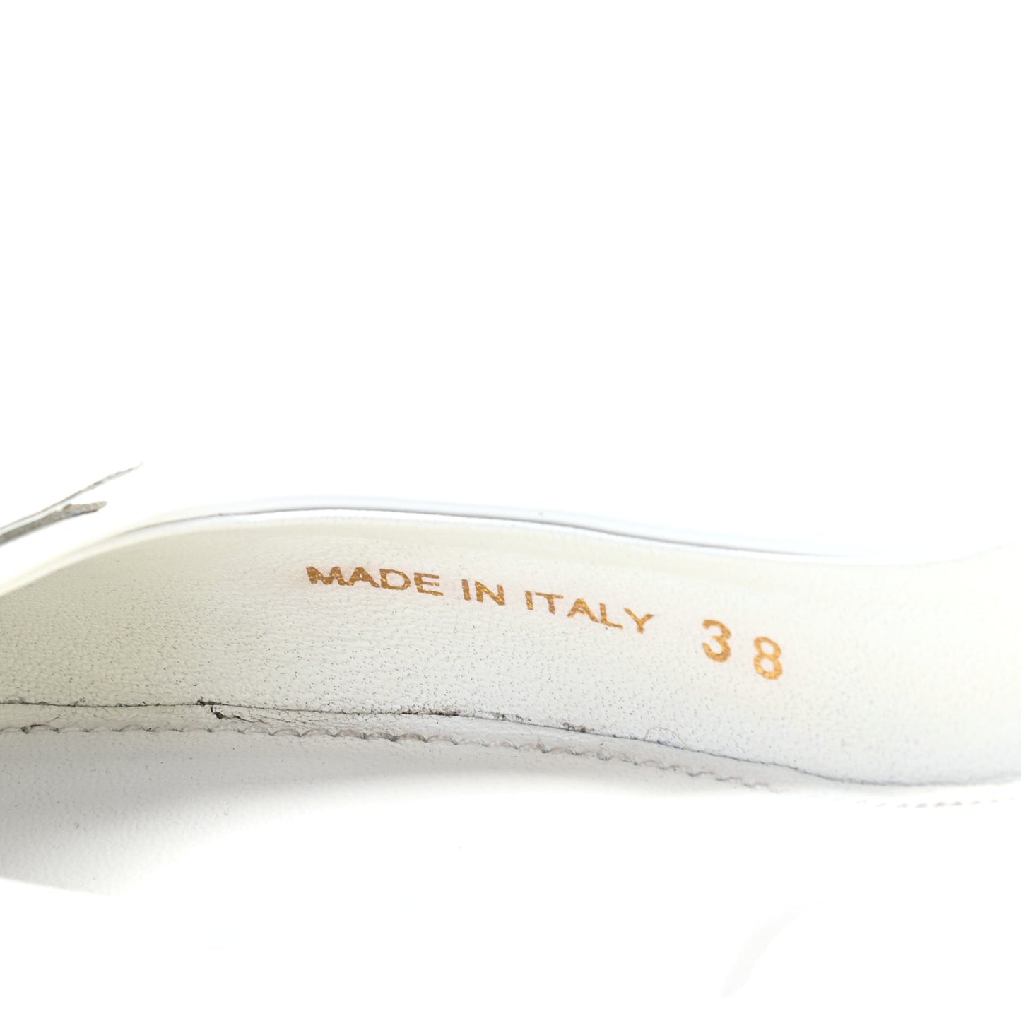 Spazzolato Triangle Logo Pointed Toe 45mm Slingback Pumps 38.5 White