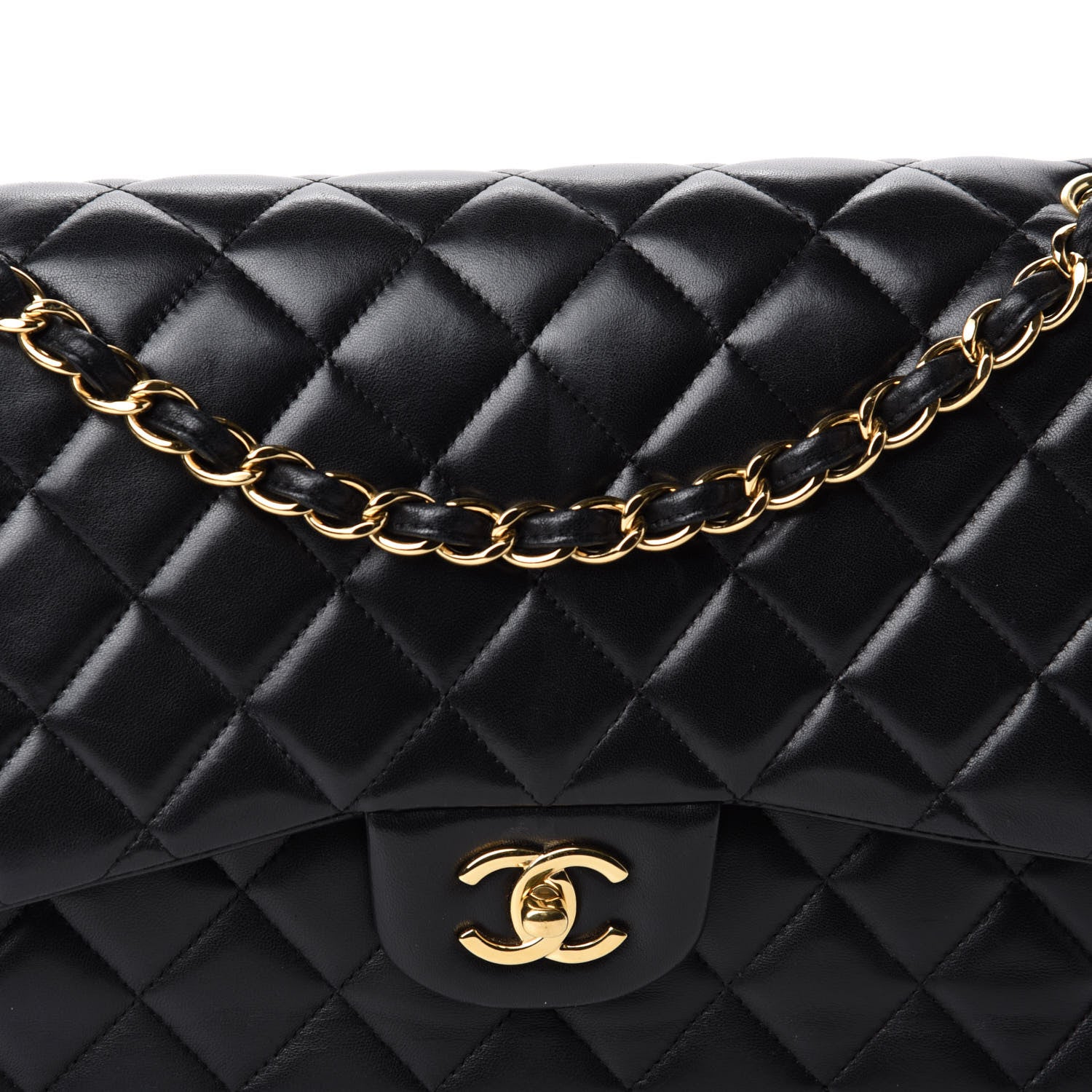 Chanel Lambskin Quilted Jumbo Double Flap Black 15 of 15