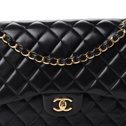 Chanel Lambskin Quilted Jumbo Double Flap Black 15 of 15